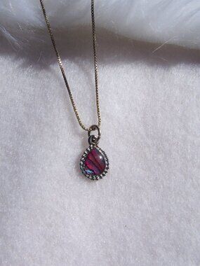 Purple Teardrop Stone Necklace